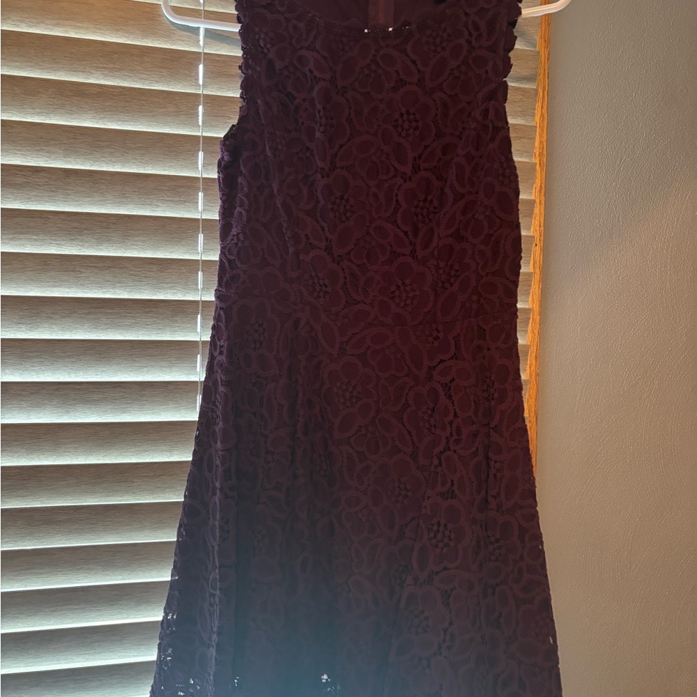 Elegant Lace Dress in Deep Purple
